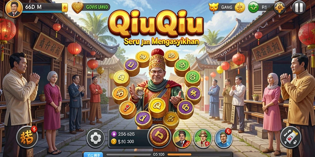 Tampilan menarik dari gameplay QiuQiu di 66D.