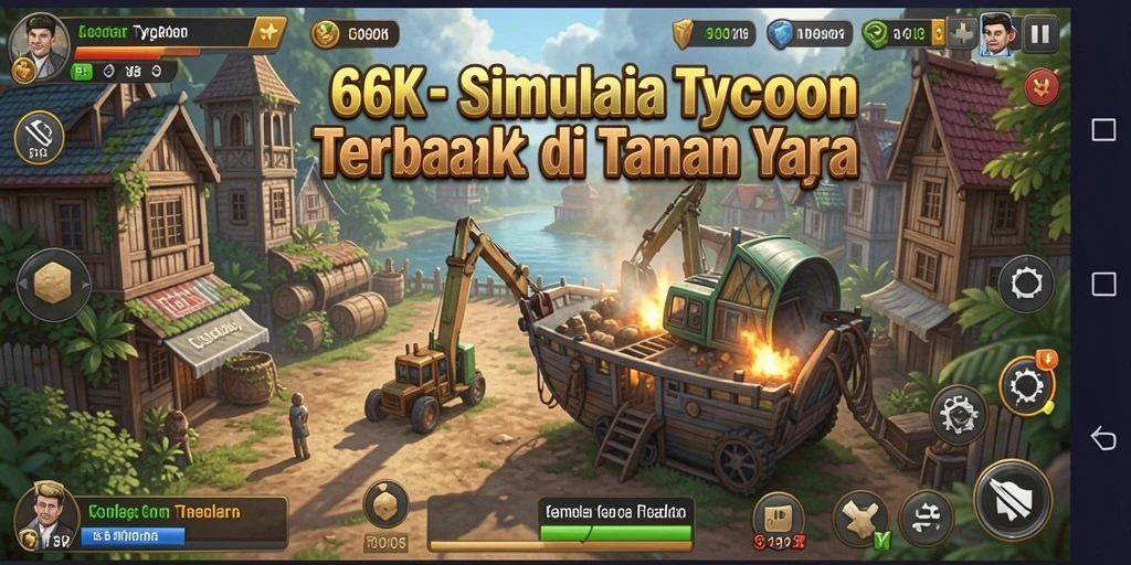 Tangkapan layar gameplay Tycoon di 66K yang menunjukkan pengalaman manajemen bisnis.
