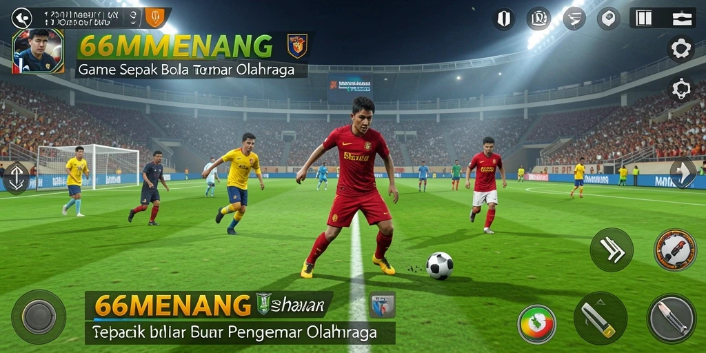 Tampilan gameplay menarik dari 66MENANG dengan aksi sepak bola.