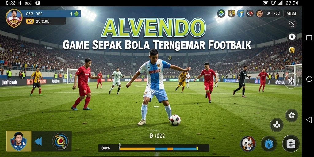 Tampilan gameplay seru dalam ALVENDO yang menghadirkan aksi sepak bola nyata.