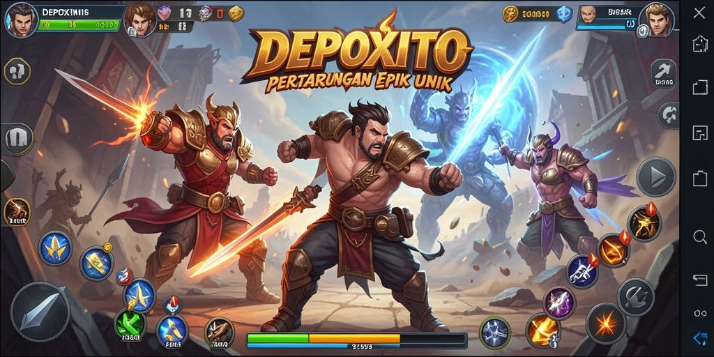 Tangkapan layar DEPOXITO menampilkan aksi pertarungan yang mendebarkan.