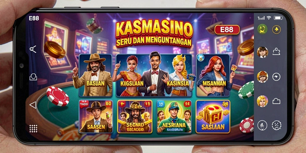 Tampilan layar utama E88 dengan permainan Kasino yang menggugah selera.