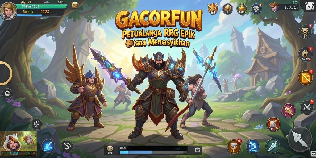 Screenshot GACORFUN menampilkan aksi mendebarkan dalam pertempuran RPG.