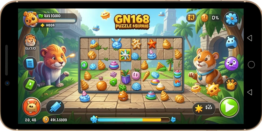 Tampilan gameplay GN168 menampilkan tantangan Puzzle yang seru dan interaktif.
