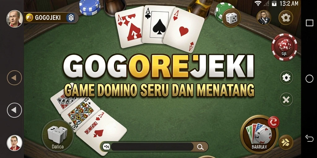Tampilan gameplay menarik dari GOGOREJEKI saat bermain Domino.