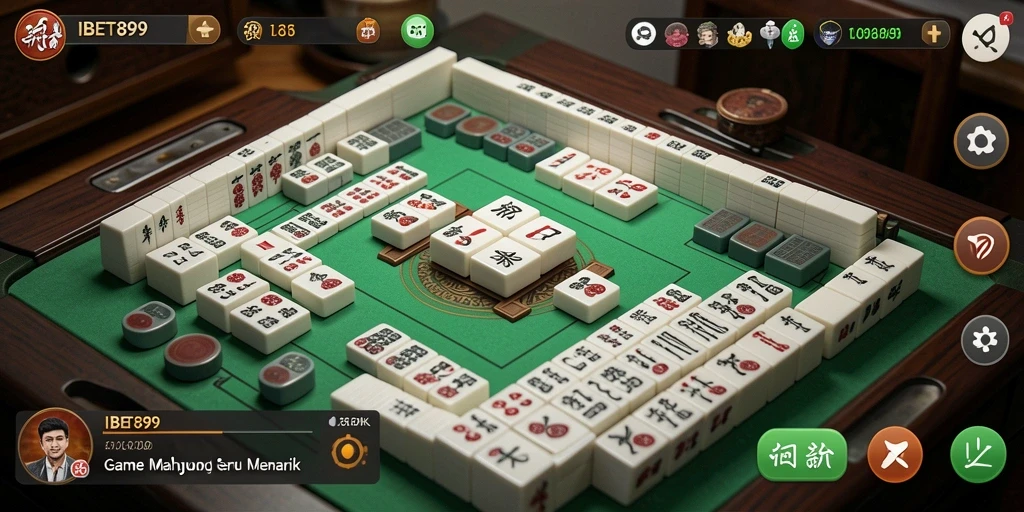 Screenshot menampilkan gameplay seru dan serangkaian tiles Mahjong yang menantang.