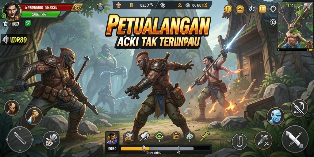 Screenshot IDR89 menampilkan aksi pertempuran seru di arena.