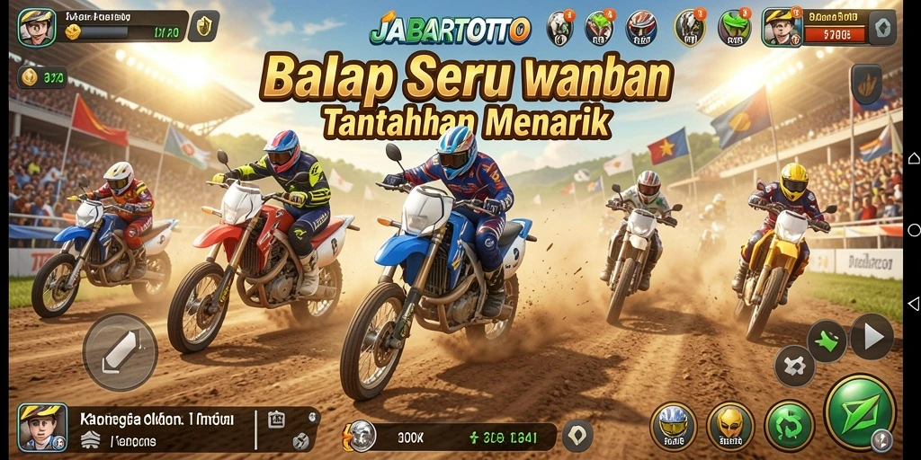 Screenshot JABARTOTO menampilkan aksi balap yang mendebarkan.