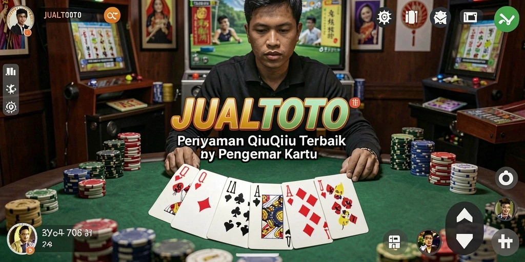 Screenshot JUALTOTO menunjukkan aksi seru dalam permainan QiuQiu.