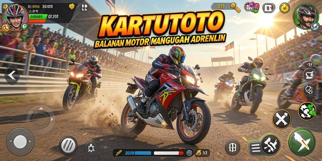 Gameplay seru dari KARTUTOTO dalam aksi balapan motor.