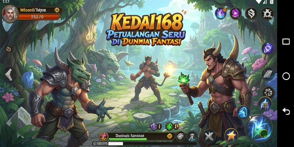Screenshot gameplay KEDAI168 yang menunjukkan aksi seru di dunia fantasi.