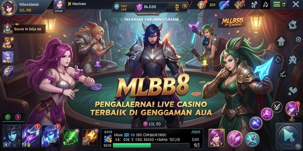 Tampilan utama gameplay Live Casino di MLBB8 dengan dealer profesional.