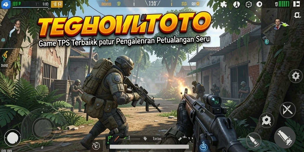Tampilan gameplay seru TEGALTOTO dengan aksi tembak-tembakan menegangkan.