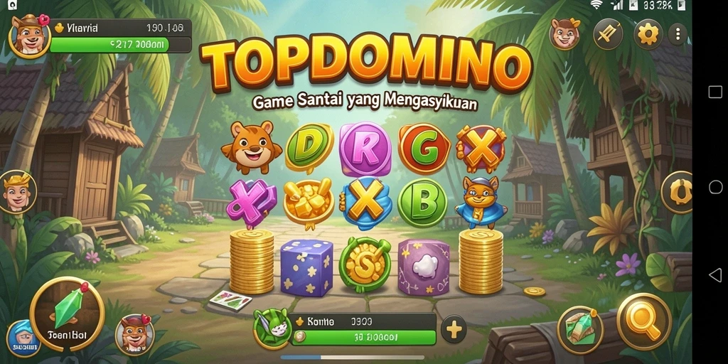 Tangkapan layar permainan TOPDOMINO yang menunjukkan strategi dan keseruan.
